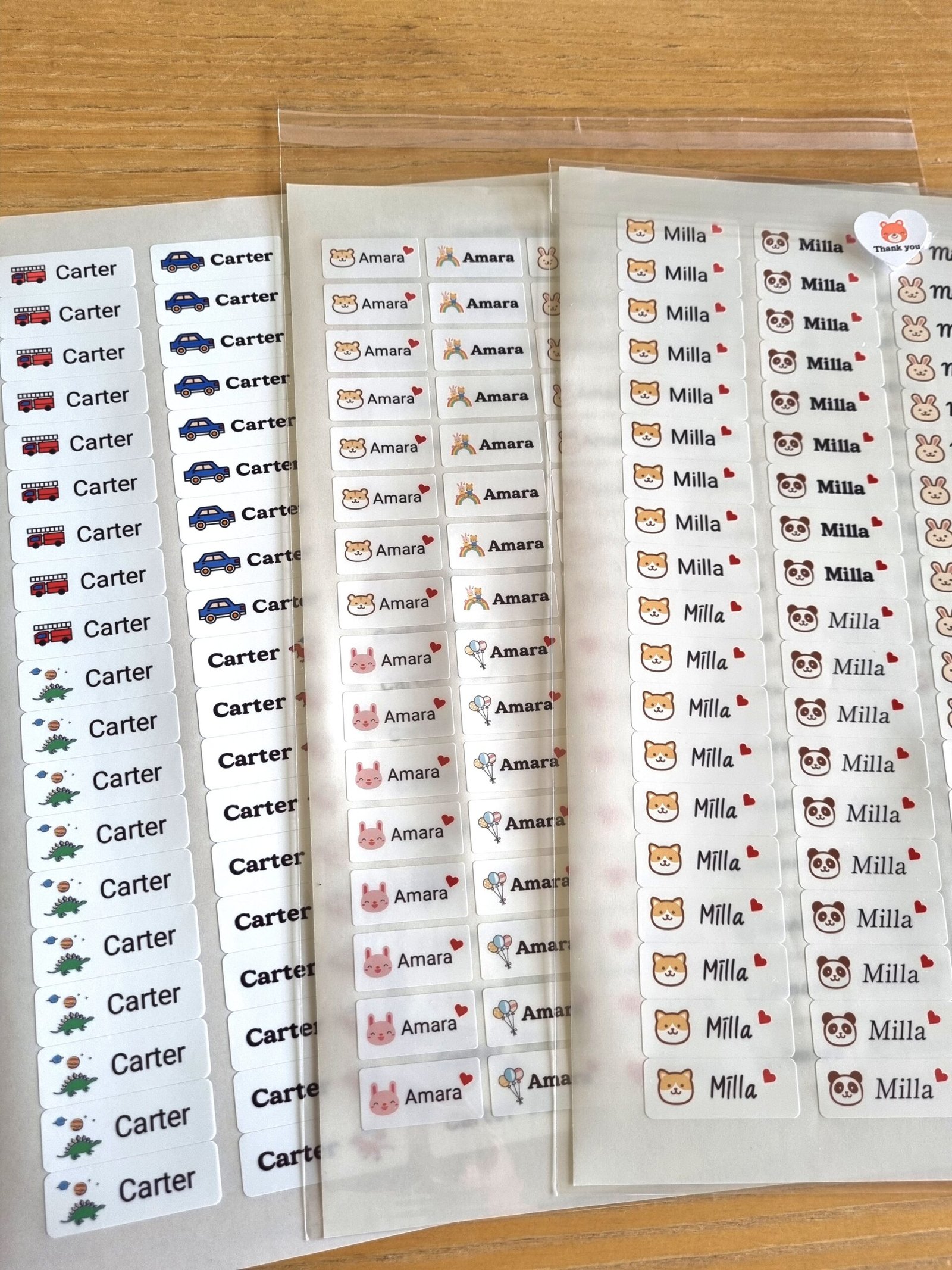 Name stickers